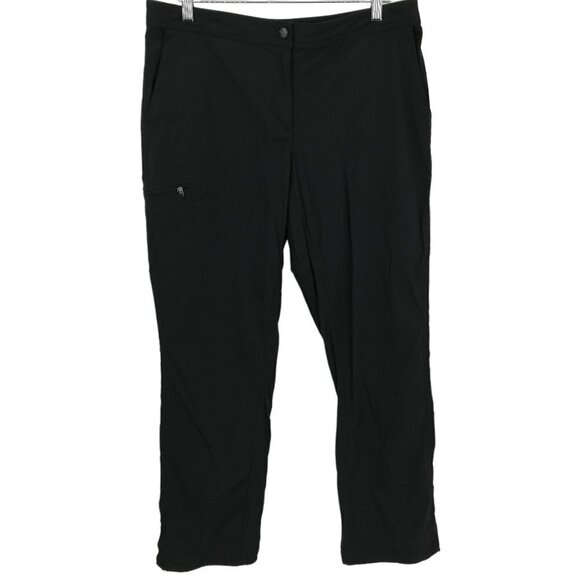 LL Bean Womens Comfort Trail Pants Size 14? Nylon Black Stretch Cargo Outdoor - Picture 1 of 8